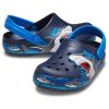 Sandales de sport à talon plat et motif requin amusant Crocs (PS) bleu foncé 207070-410