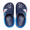 Sandales de sport à talon plat et motif requin amusant Crocs (PS) bleu foncé 207070-410