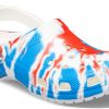 Sandales de sport unisexes Crocs Classic Pattern, résistantes à l&rsquo;usure et antidérapantes, blanches, bleues et rouges, « Blanc, bleu et rouge » 205453-928