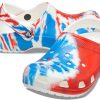 Sandales de sport unisexes Crocs Classic Pattern, résistantes à l&rsquo;usure et antidérapantes, blanches, bleues et rouges, « Blanc, bleu et rouge » 205453-928