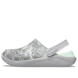 Sandales imprimées Crocs LiteRide, gris et vert, 206491-3TO
