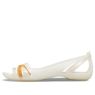 Sandales plates Crocs II (femmes) blanches et oranges 204912-12U