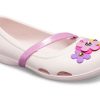 Sandales plates Crocs (PS) Lina Charm à fleurs, rose pâle, 205529-6PI