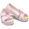 Sandales plates Crocs (PS) Lina Charm à fleurs, rose pâle, 205529-6PI