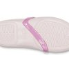 Sandales plates Crocs (PS) Lina Charm à fleurs, rose pâle, 205529-6PI