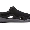 Sandales plates Crocs Swiftwater Wave « Noir et gris » 205701-0DD
