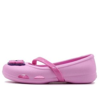 Sandales plates décontractées Crocs (PS) Lina, petites, roses, 205040-6I2