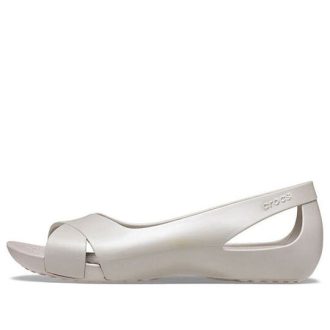 Sandales plates décontractées minimalistes blanches Crocs (femmes) 206106-018