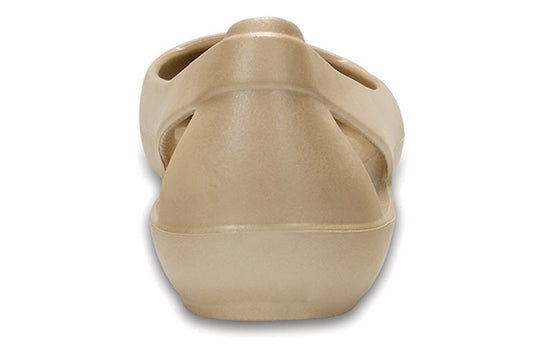 Sandales plates minimalistes et décontractées Crocs (femmes) de couleur dorée 202811-710