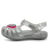 Sandales plates pailletées Crocs (GS) Isabella « Gris argenté » 205038-040