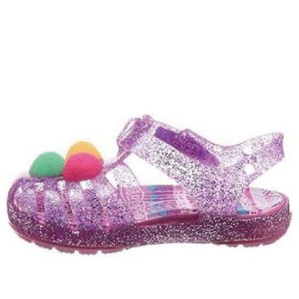 Sandales plates pailletées Crocs (GS) Isabella « Violet rose » 205038-518
