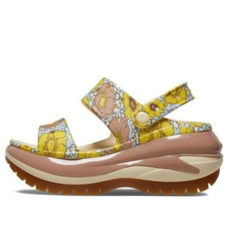 Sandales rétro fleuries Crocs Mega Crush « Vanilla Cork » 208966-1LQ