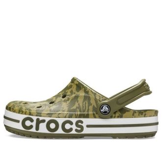 Sandales unisexes Crocs 4 à imprimé camouflage vert 206232-354