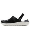 Sandales unisexes noires Crocs LiteRide LOGO Hollow Out, « Black White » 205893-066