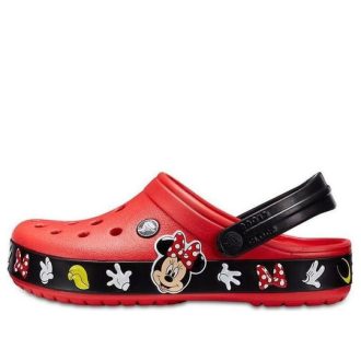 Sandales unisexes résistantes à l&rsquo;usure Crocs Crocband Cartoon Mickey Mouse, rouge et noir, « Rouge et noir » 204936-90H