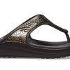 Tongs Crocs (femmes) à semelle épaisse, couleur cuivre noir 205604-0FG