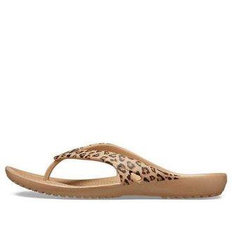 Tongs Crocs Kadee II à imprimé léopard (femmes) Marron 206398-98R