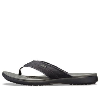 Tongs Crocs Santa Cruz en toile « Noir/gris ardoise » 205612-0DD