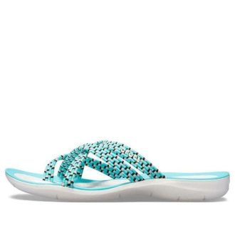 Tongs tricotées Crocs (femmes) Bleu Blanc 205728-4DY
